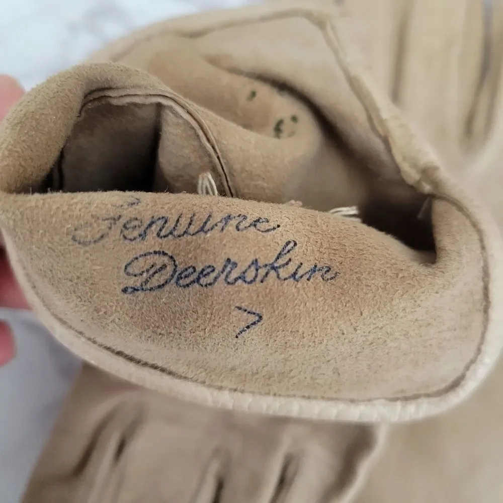 The Deerskin Trading Post Genuine Deerskin Ladies Vintage Leather Gloves